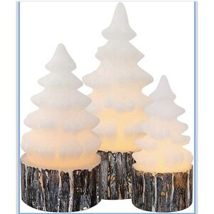 Christmas Tree Flameless‎ Candles Battery Operated with Timer, LED A-Birch Bark